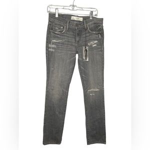 Abercrombie & Fitch Erin Distressed Gray Wash Skinny Jeans Size W27 Size 4 NWT